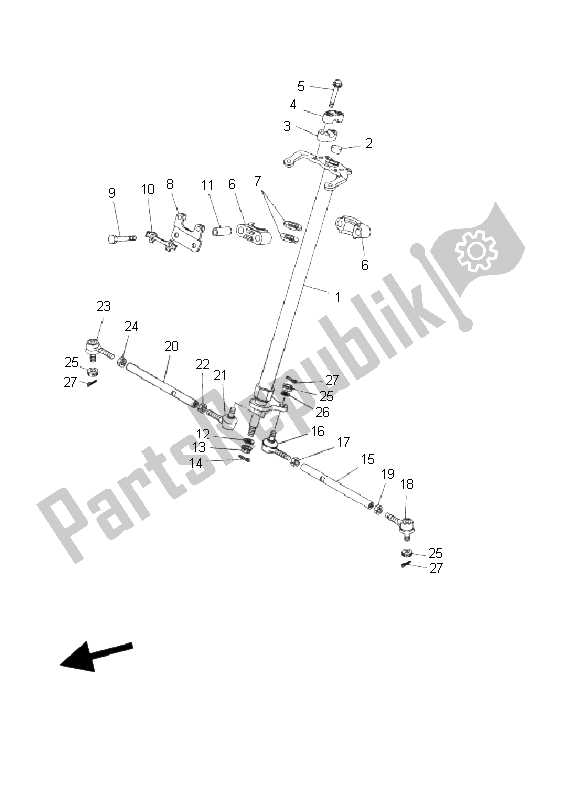 All parts for the Steering of the Yamaha YFM 125 Breeze 2003