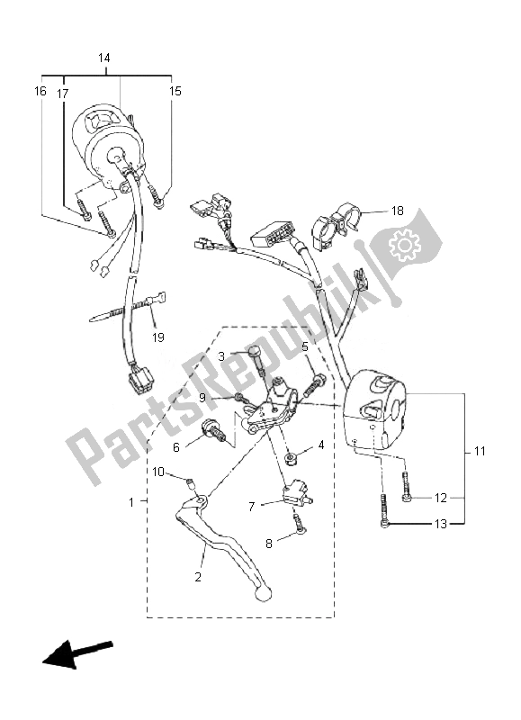 Todas las partes para Interruptor De Palanca Y Palanca de Yamaha FZ6 NHG 600 2007