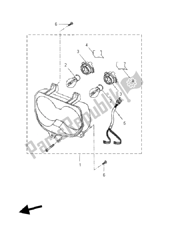 All parts for the Headlight of the Yamaha CW 50L BWS 2010