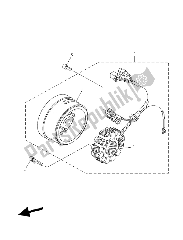 All parts for the Generator of the Yamaha XT 125R 2007