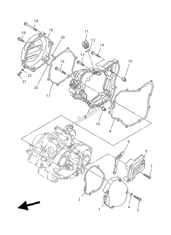 Tutte le parti per il Coperchio Del Carter 1 del Yamaha YZ 125 2008