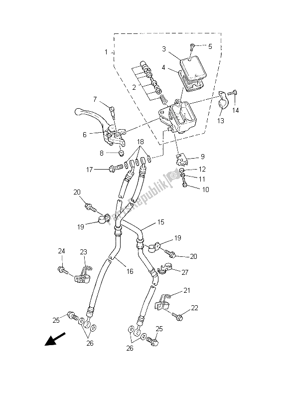 Todas las partes para Cilindro Maestro Delantero de Yamaha XJR 1300 2003