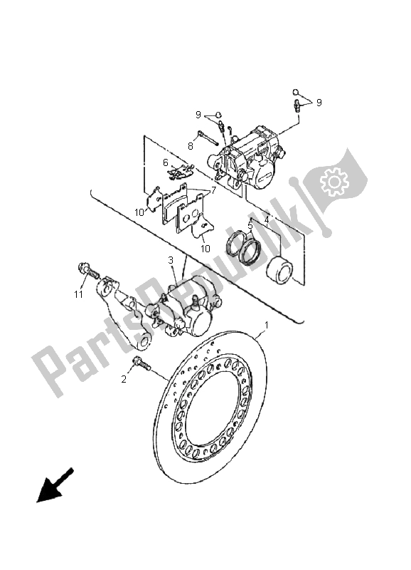 Tutte le parti per il Pinza Freno Posteriore del Yamaha XJ 600S Diversion 2001