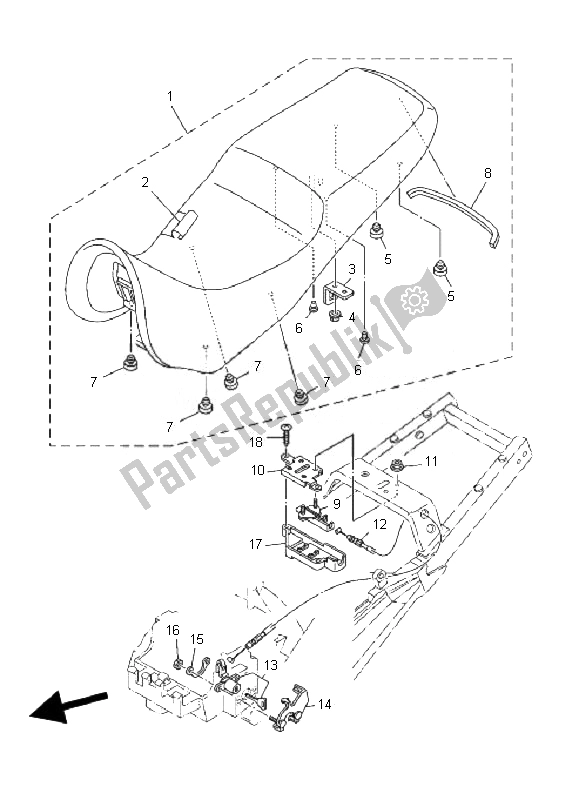 Toutes les pièces pour le Siège du Yamaha TDM 900A 2007