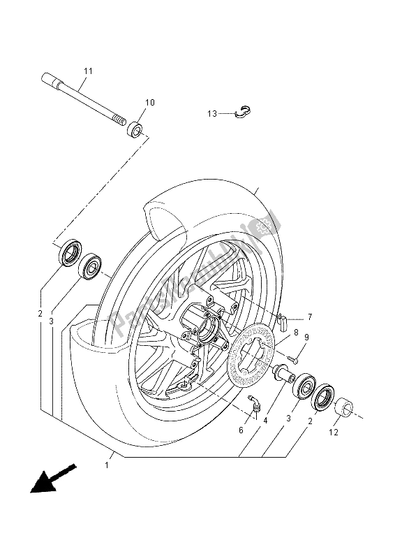 Toutes les pièces pour le Roue Avant du Yamaha YP 400 RA 2015