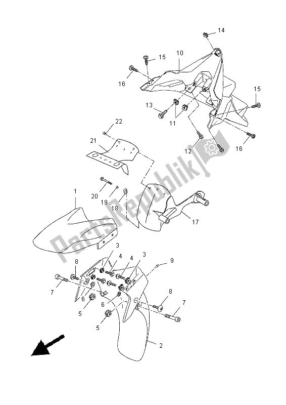 Tutte le parti per il Parafango del Yamaha YP 250R 2014