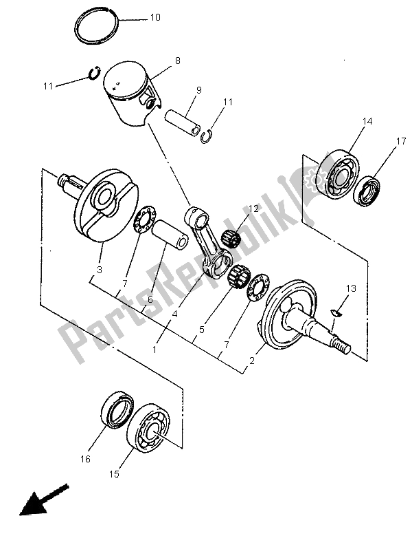 Toutes les pièces pour le Vilebrequin Et Piston du Yamaha YZ 80 LC 1998