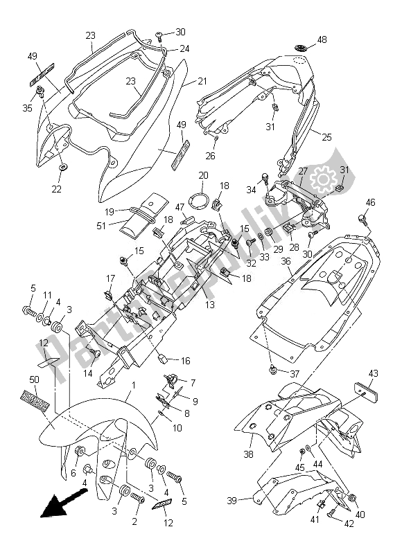 Toutes les pièces pour le Aile du Yamaha FZ8 NA 800 2013