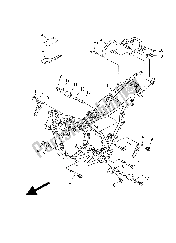 Tutte le parti per il Telaio del Yamaha DT 125R 2000