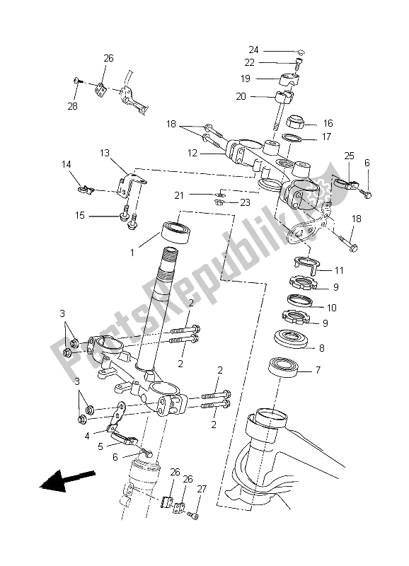 Todas las partes para Direccion de Yamaha WR 125X 2009