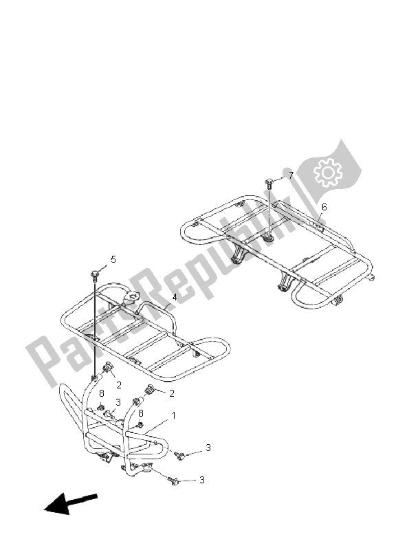 Toutes les pièces pour le Garde du Yamaha YFM 350 Grizzly 2X4 2011