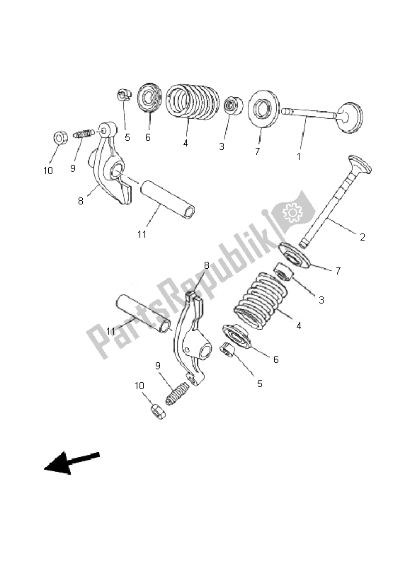 Tutte le parti per il Valvola del Yamaha TT R 110E 2010