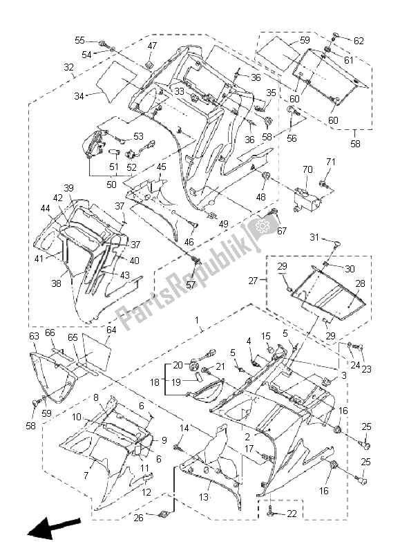 Todas las partes para Carenado 2 de Yamaha FJR 1300 AS 2007