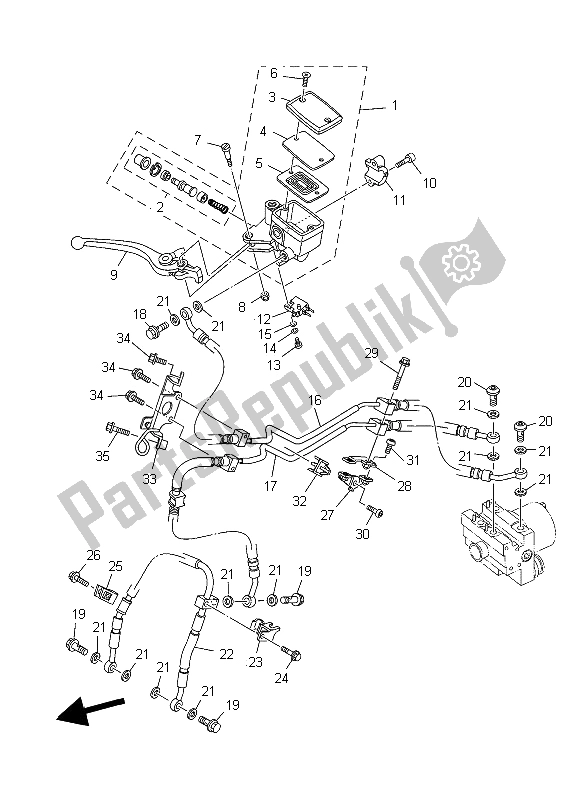 Todas las partes para Cilindro Maestro Delantero de Yamaha TDM 900A 2006