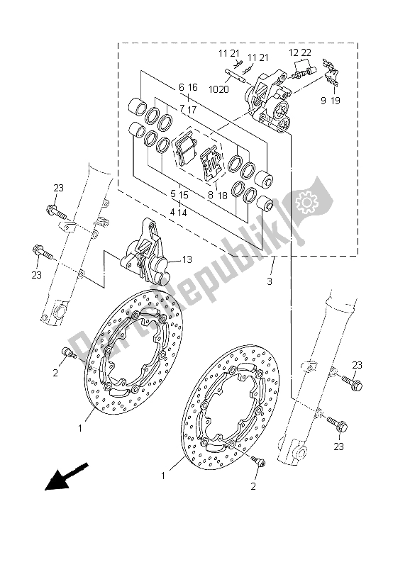 Toutes les pièces pour le étrier De Frein Avant du Yamaha TDM 900 2003