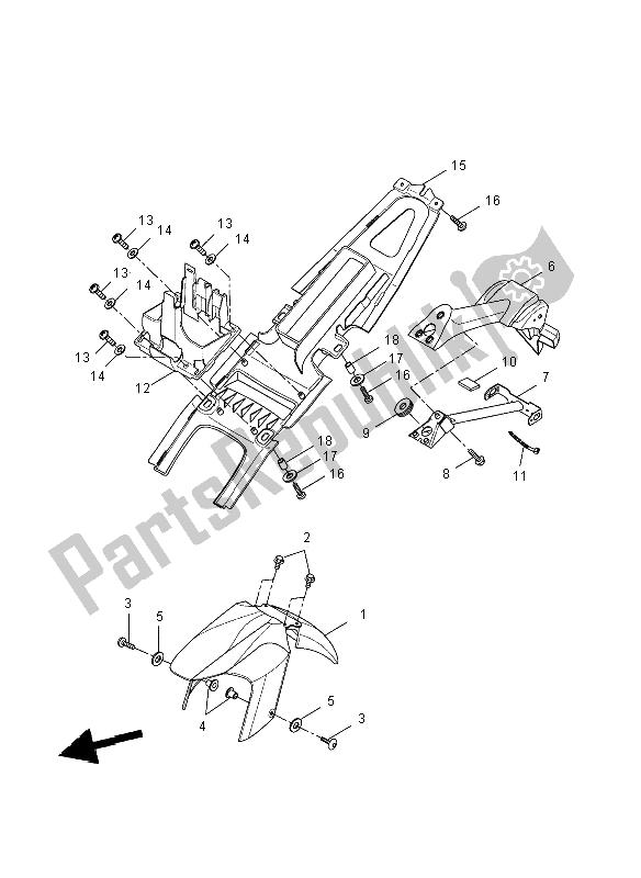 Tutte le parti per il Parafango del Yamaha YZF R 125 2008