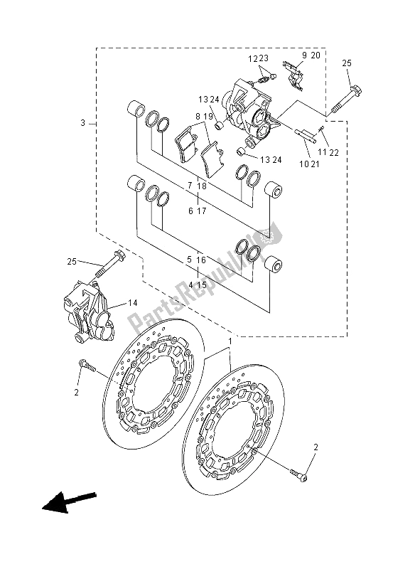 Tutte le parti per il Pinza Freno Anteriore del Yamaha YZF R6 600 2008