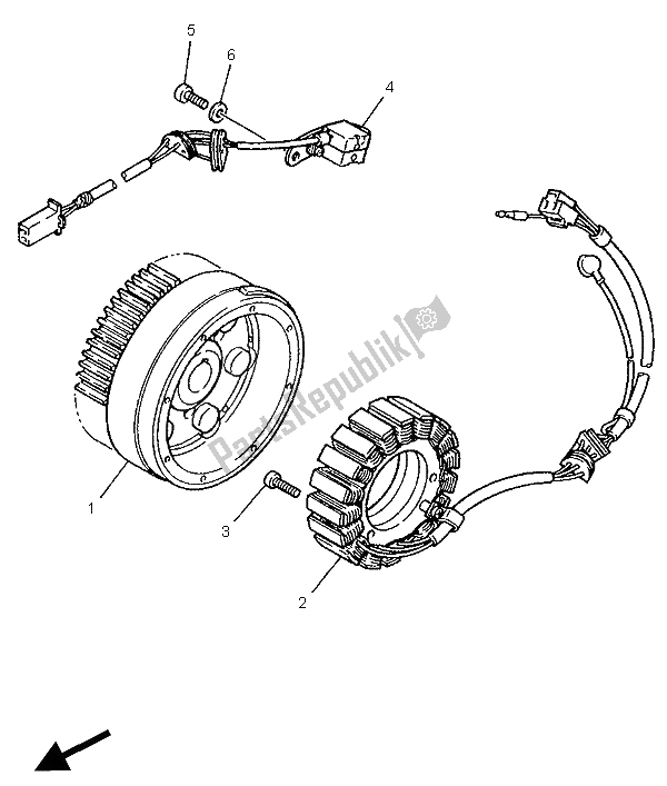 Toutes les pièces pour le Générateur du Yamaha XV 1100 Virago 1996