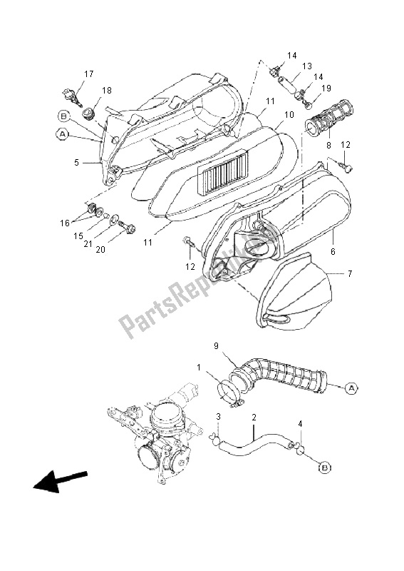 Tutte le parti per il Presa del Yamaha VP 250 X City 2011