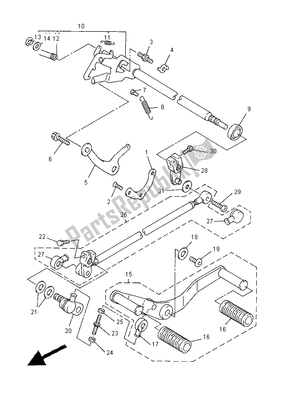 Toutes les pièces pour le Arbre De Changement du Yamaha XVZ 13 TF Royal Star Venture 1300 2000