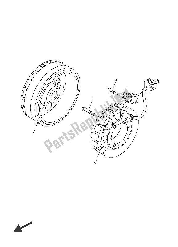 All parts for the Generator of the Yamaha VMX 17 1700 2016