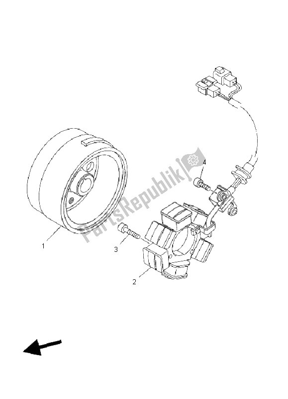 All parts for the Generator of the Yamaha TT R 125E SW LW 2008