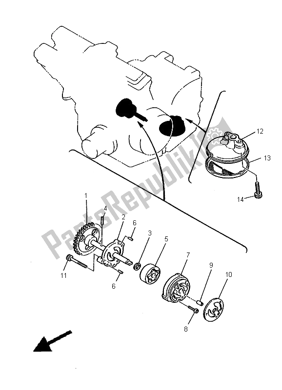 Toutes les pièces pour le La Pompe à Huile du Yamaha YZF 600R Thundercat 2000