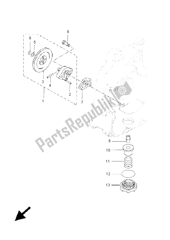 All parts for the Oil Pump of the Yamaha YP 250R X MAX Black 2009