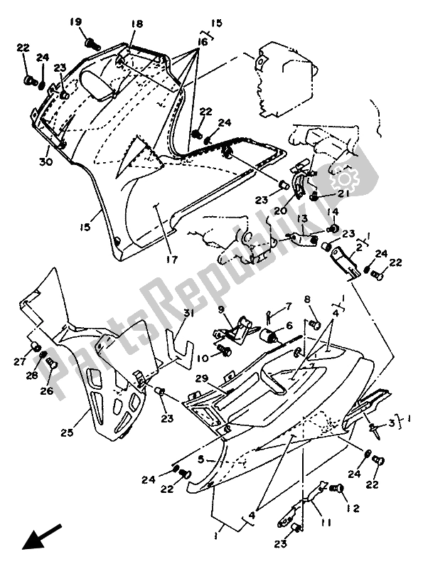 Tutte le parti per il Cowling 2 del Yamaha TZR 125 1993