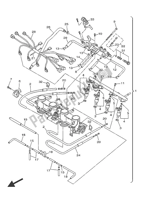 All parts for the Intake 2 of the Yamaha XJ6 SA 600 2016