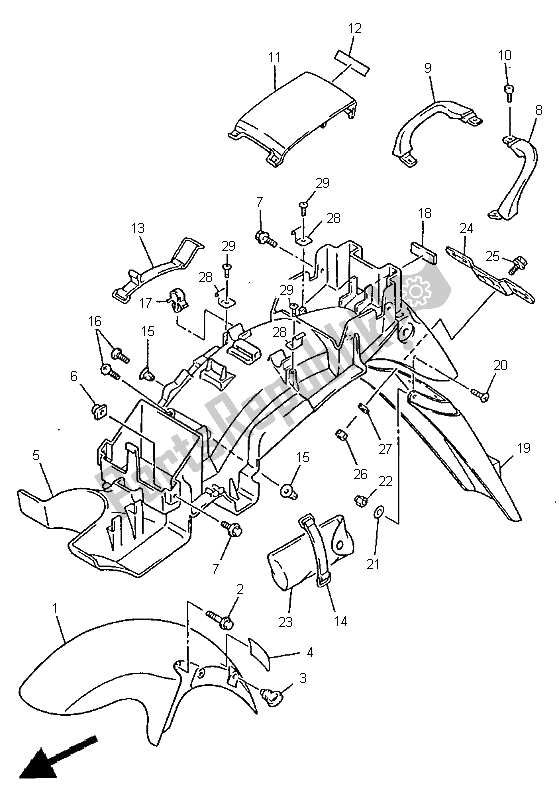 Tutte le parti per il Parafango del Yamaha XJ 600N 1998