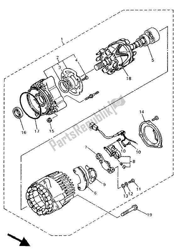 Alle onderdelen voor de Generator van de Yamaha YZF 750R 1993
