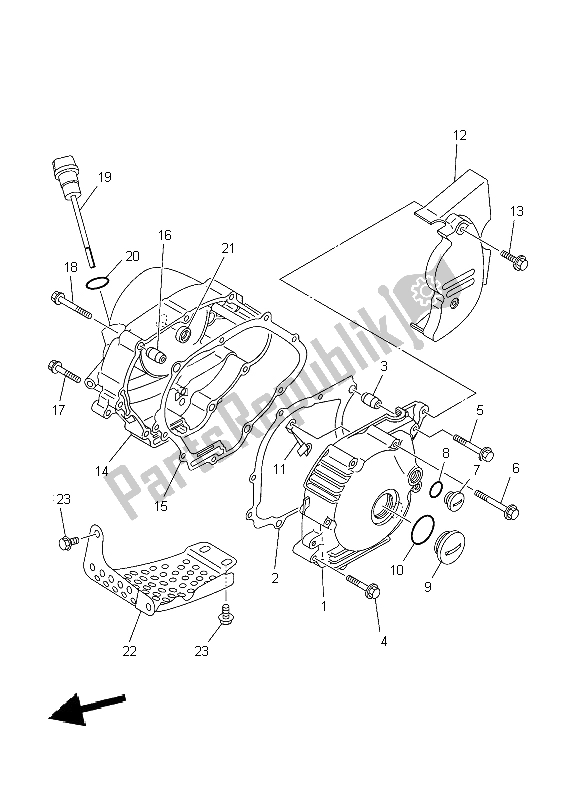 Wszystkie części do Pokrywa Skrzyni Korbowej 1 Yamaha TT R 90 2004