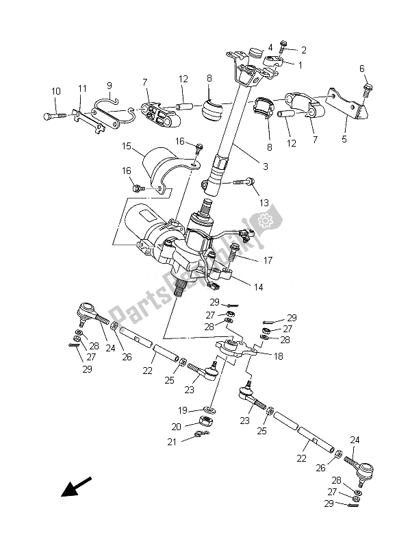 All parts for the Steering of the Yamaha YFM 700 Fgpd Grizzly 4X4 2013