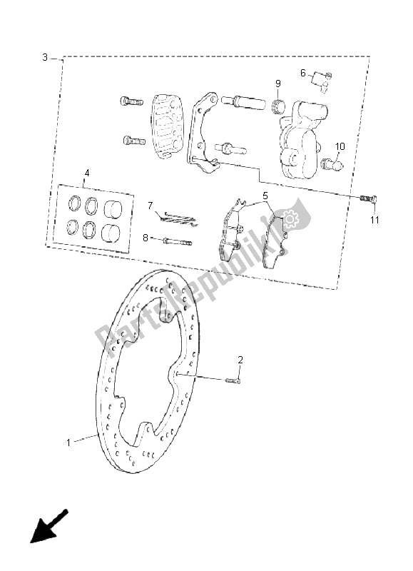 Wszystkie części do Zacisk Hamulca Przedniego Yamaha TZR 50 2006