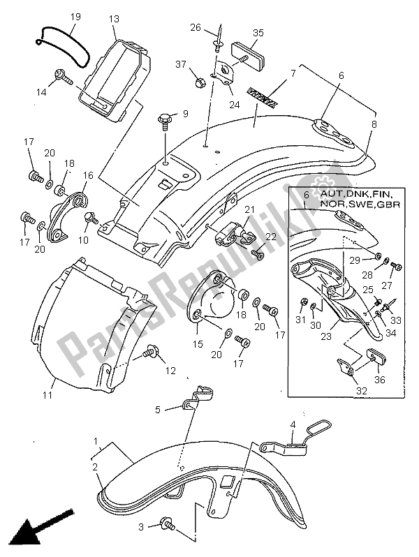 Todas las partes para Defensa de Yamaha XV 535 Virago 1998