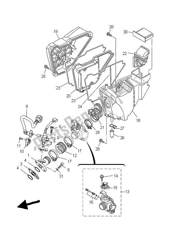 Toutes les pièces pour le Admission du Yamaha YBR 125 ED 2009