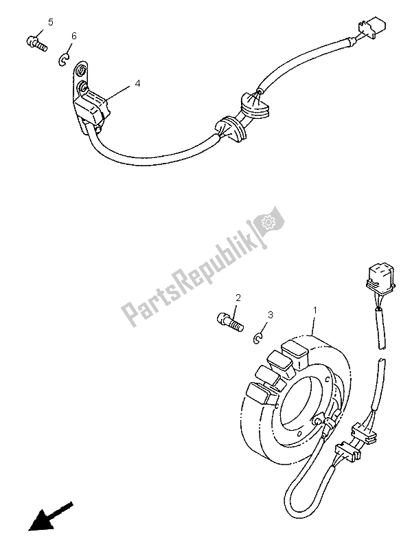 All parts for the Generator of the Yamaha XVS 650 Dragstar 1997