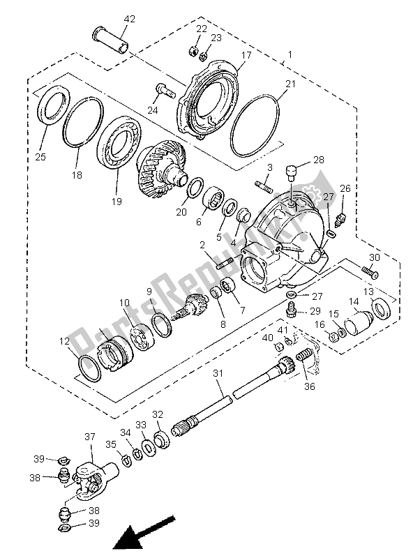 All parts for the Drive Shaft of the Yamaha XJ 900S Diversion 1998