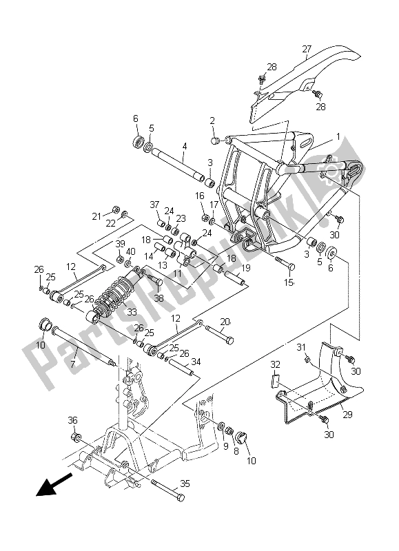 Todas las partes para Brazo Trasero Y Suspensión de Yamaha XV 1600A Wildstar 1999