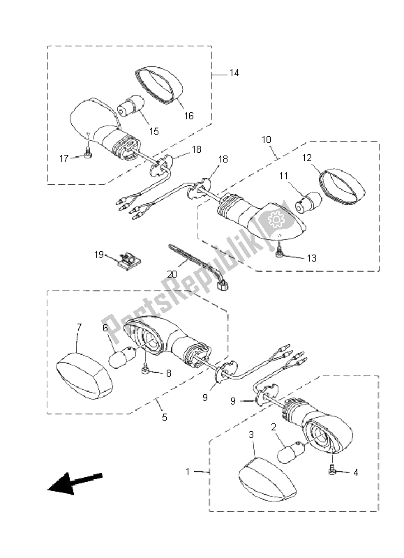 Tutte le parti per il Luce Lampeggiante del Yamaha XT 1200Z Tenere 2011