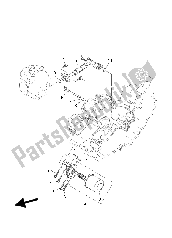 Alle onderdelen voor de Olie Reiniger van de Yamaha MT 01 5 YU3 1670 2006