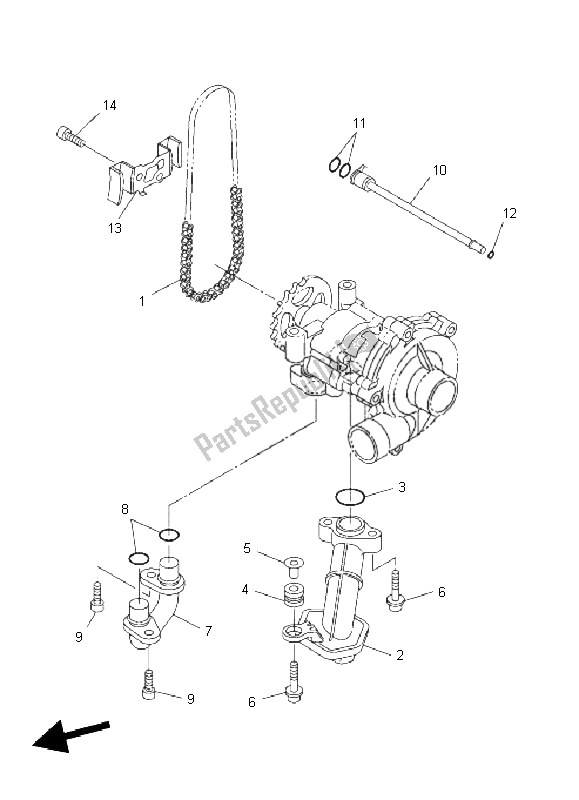 All parts for the Oil Pump of the Yamaha FZ1 SA Fazer 1000 2011