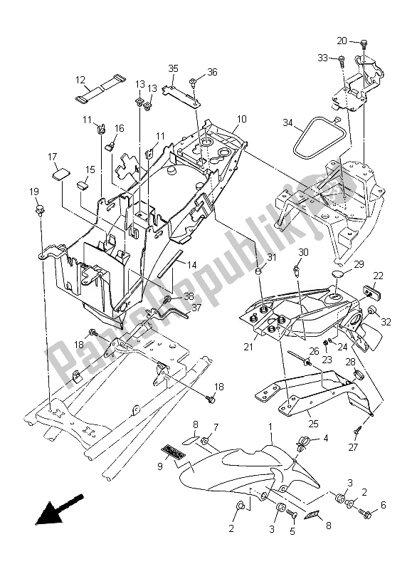 Todas as partes de Pára-choque do Yamaha XJ 6 FA 600 2014