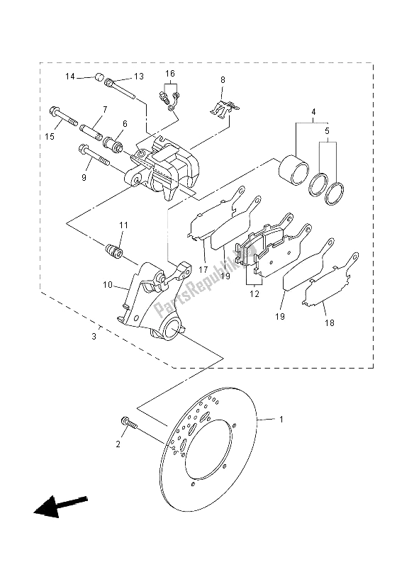 Toutes les pièces pour le étrier De Frein Arrière du Yamaha FZ8 NA 800 2012