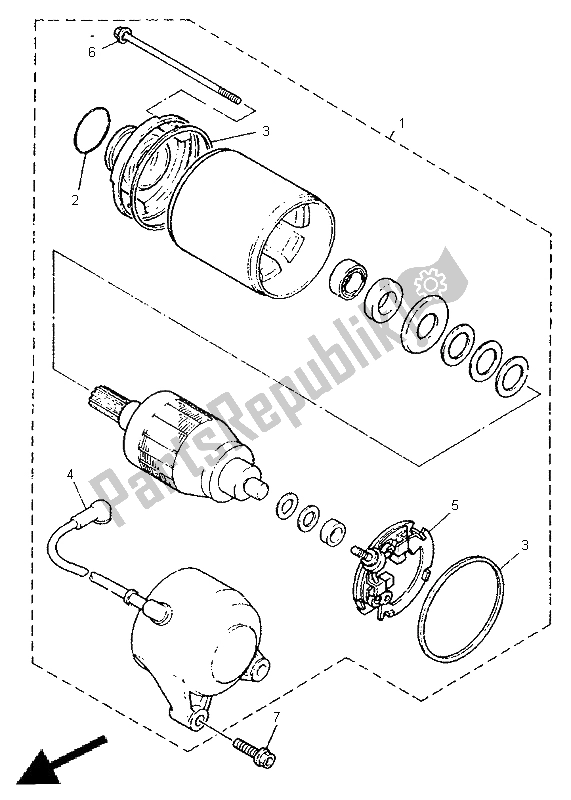 Toutes les pièces pour le Demarreur du Yamaha GTS 1000A 1998