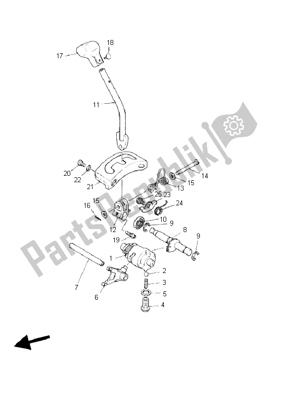 All parts for the Shift Cam & Fork of the Yamaha YFM 125 Breeze 2003