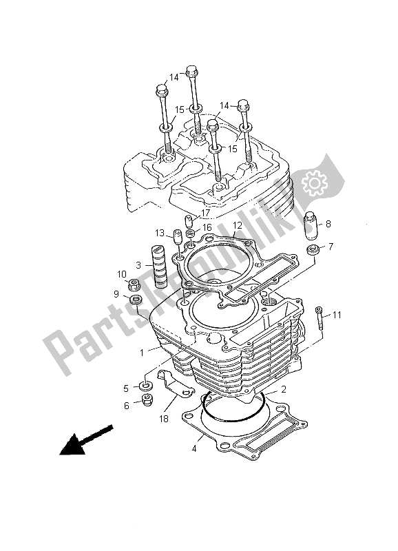 Tutte le parti per il Cilindro del Yamaha XT 600E 2000