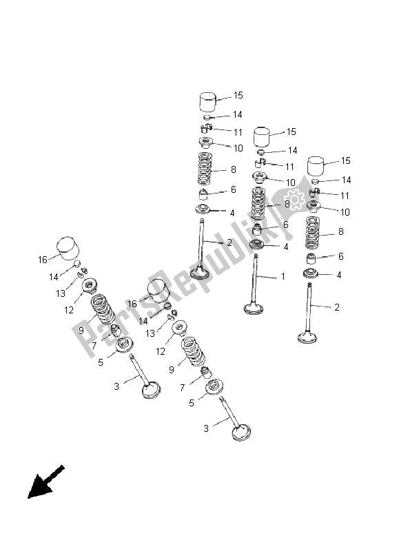 Toutes les pièces pour le Soupape du Yamaha WR 250F 2005