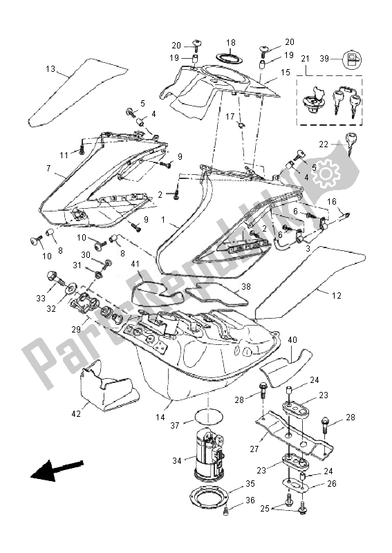 Tutte le parti per il Serbatoio Di Carburante del Yamaha WR 125X 2010